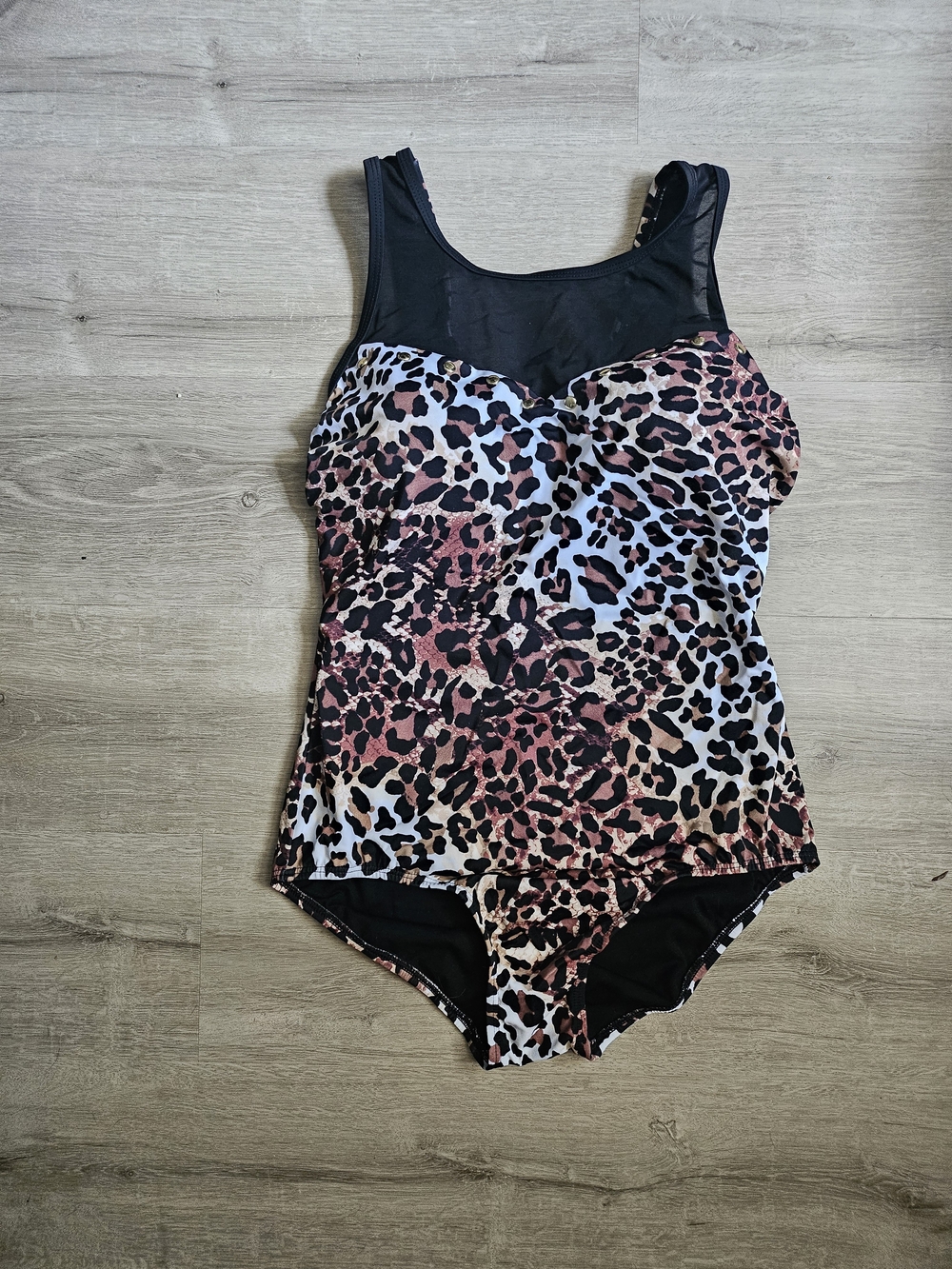 Swimsuits For All Black and White Leopard One-Piece Swim